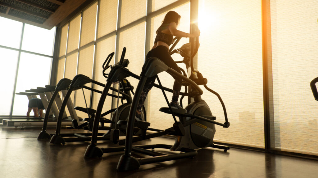 Girl doing elliptical workout