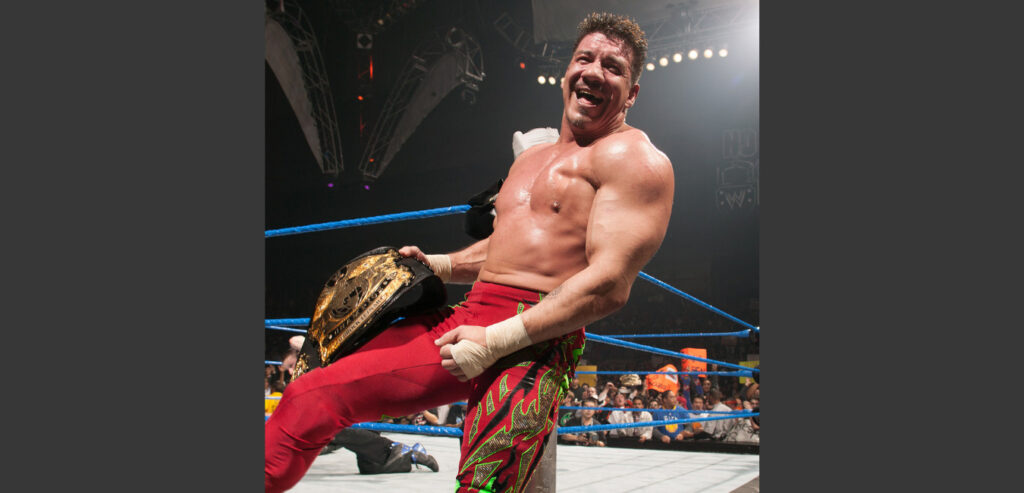 Eddie Guerrero after winning the WWE Championship.