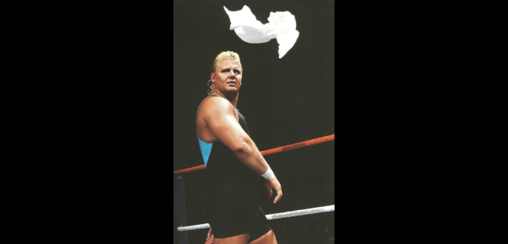 Mr. Perfect back-throwing his towel